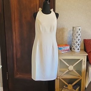 Vince Camuto ruffle back off white dress